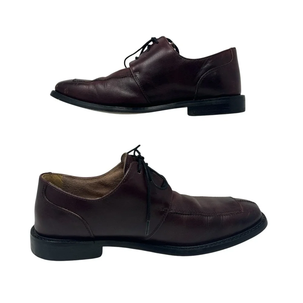 Florsheim Ashlin‎ Mens Burgundy Leather Oxford Shoes 8.5D Lace Up Dress Shoe